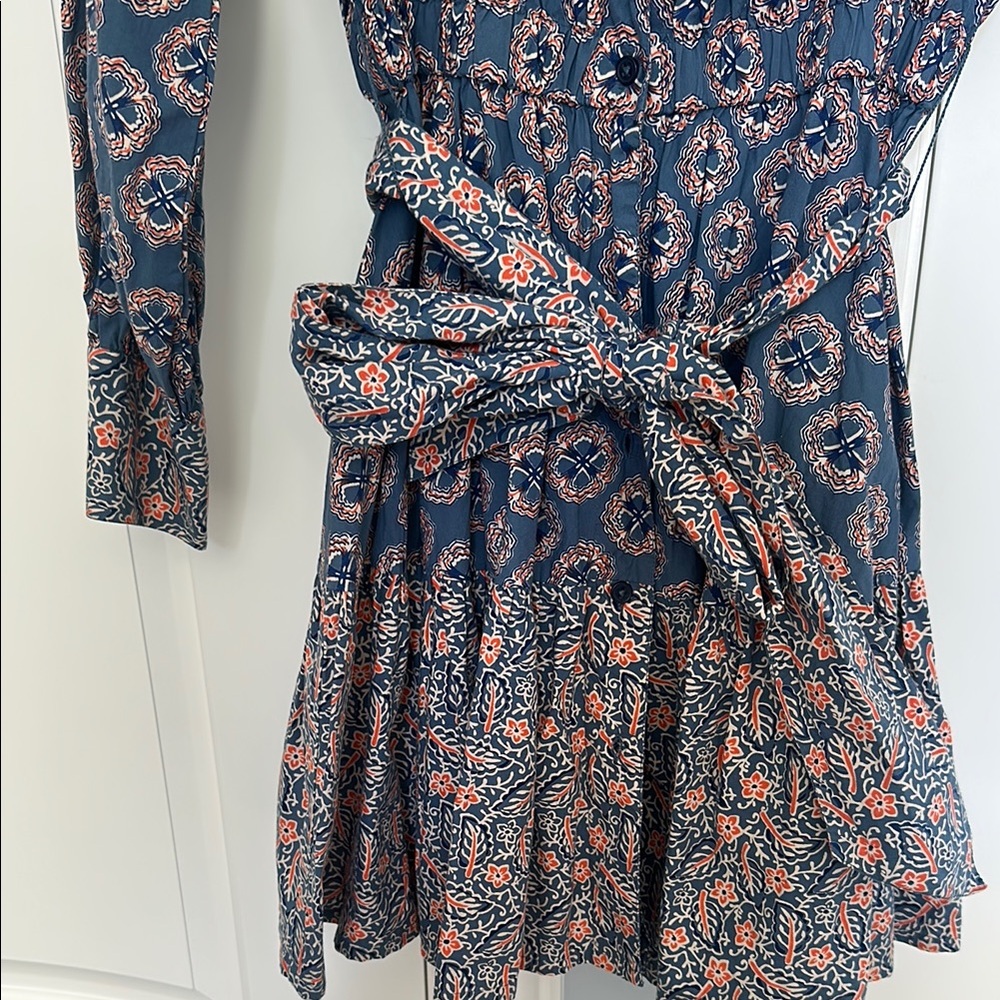 Roller Rabbit Blue Buttoned Tie Front Dress - Picture 3 of 3